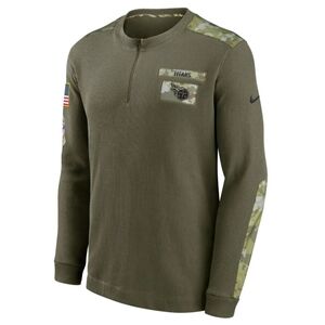 Tennessee Titans Nike Olive 2021 Salute To Service Henley Thermal Top NFL Sz XXL
